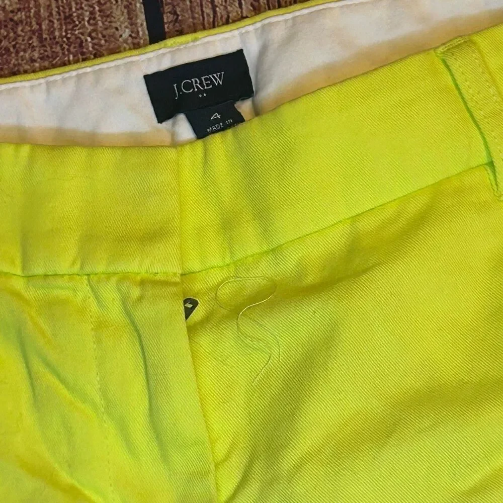 J. Crew Highlighter Yellow Chino Short Size 4